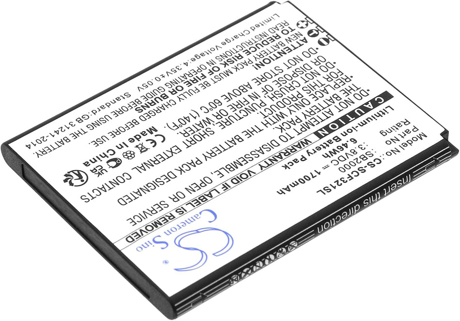 1700mAh / 6.46Wh Replacement Battery for Flip SC3218B, Flip SC3218T, SB2000