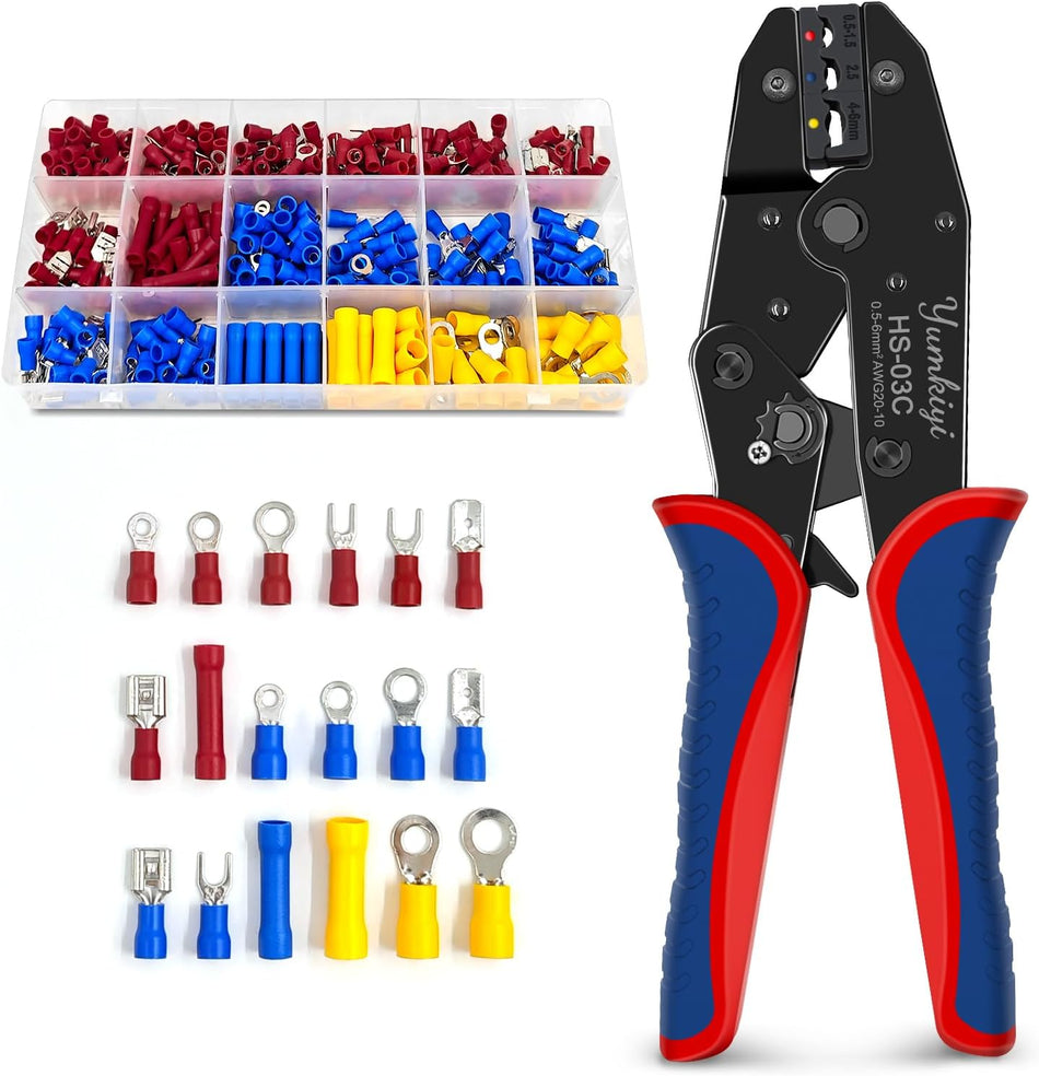 Crimping Tool Set，400pcs Insulated Wire Crimp