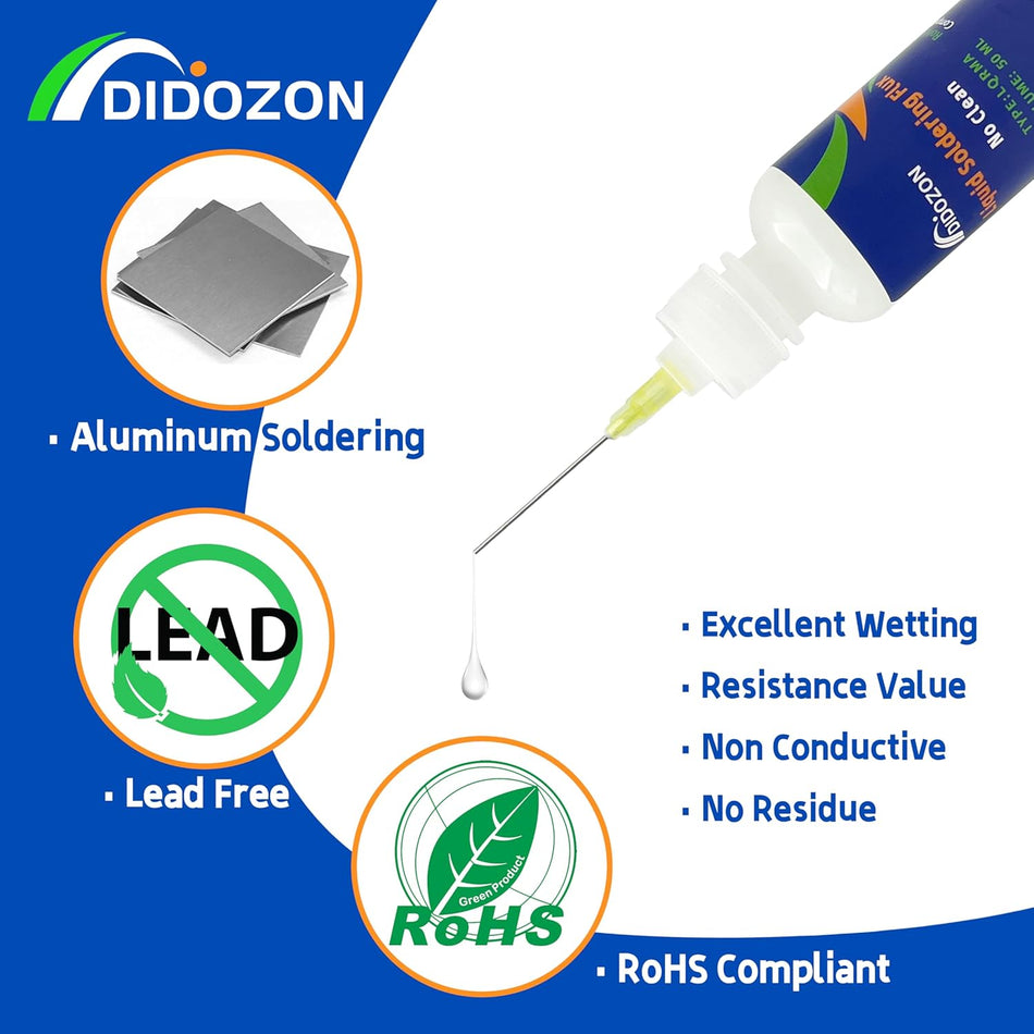 No-Clean Liquid Soldering Flux Dropper – 50ml RMA Flux for Electrical & Aluminum Soldering