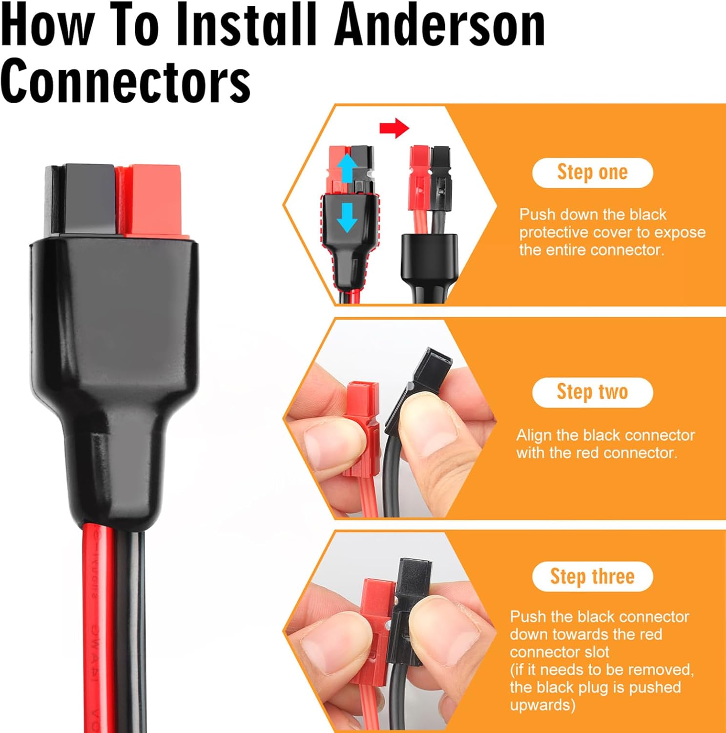 Anderson 1-to-4 Y Splitter Cable Solar Panel Parallel Connector 18.5" (1 Per Pack)