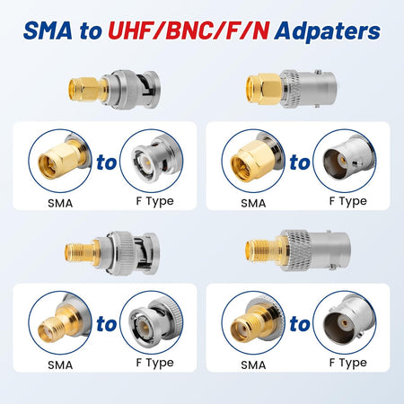 ALL SMA to BNC Adapter's 50 Ohm Gold Plated Brass
