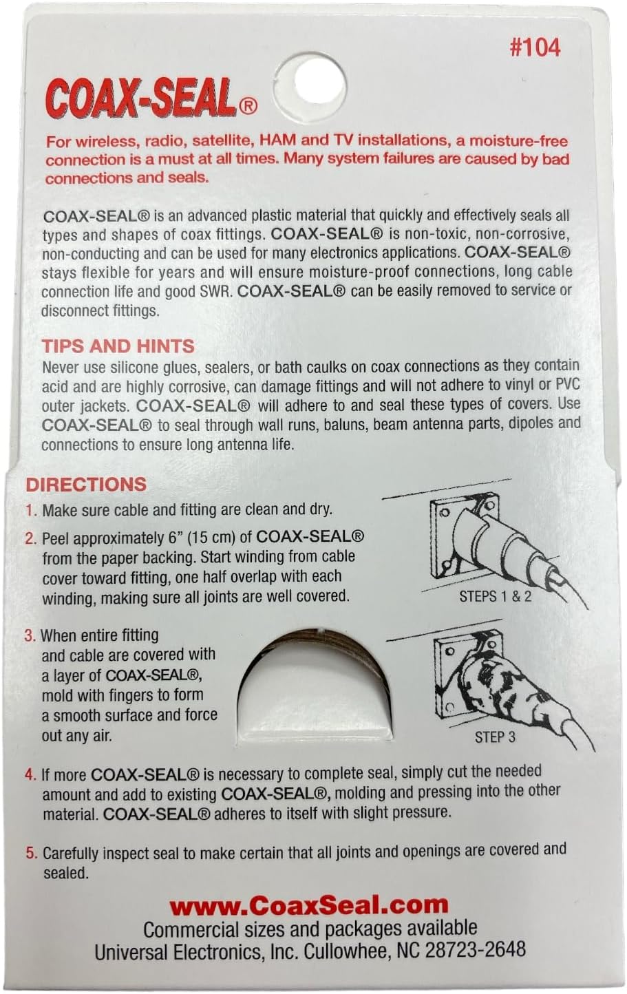 Hand Moldable Plastic Coax-Seal