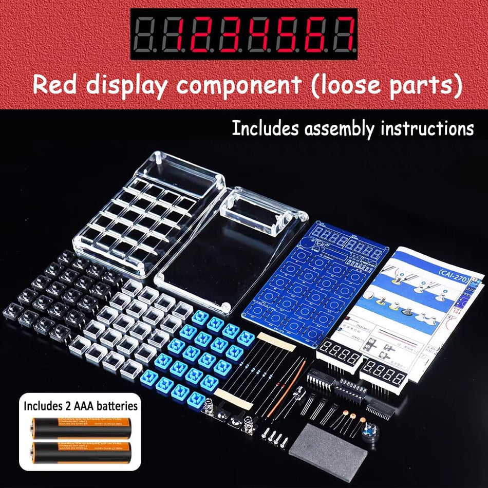 Soldering Practice Kit DIY 7-Digit LED Display Electronics Calculator