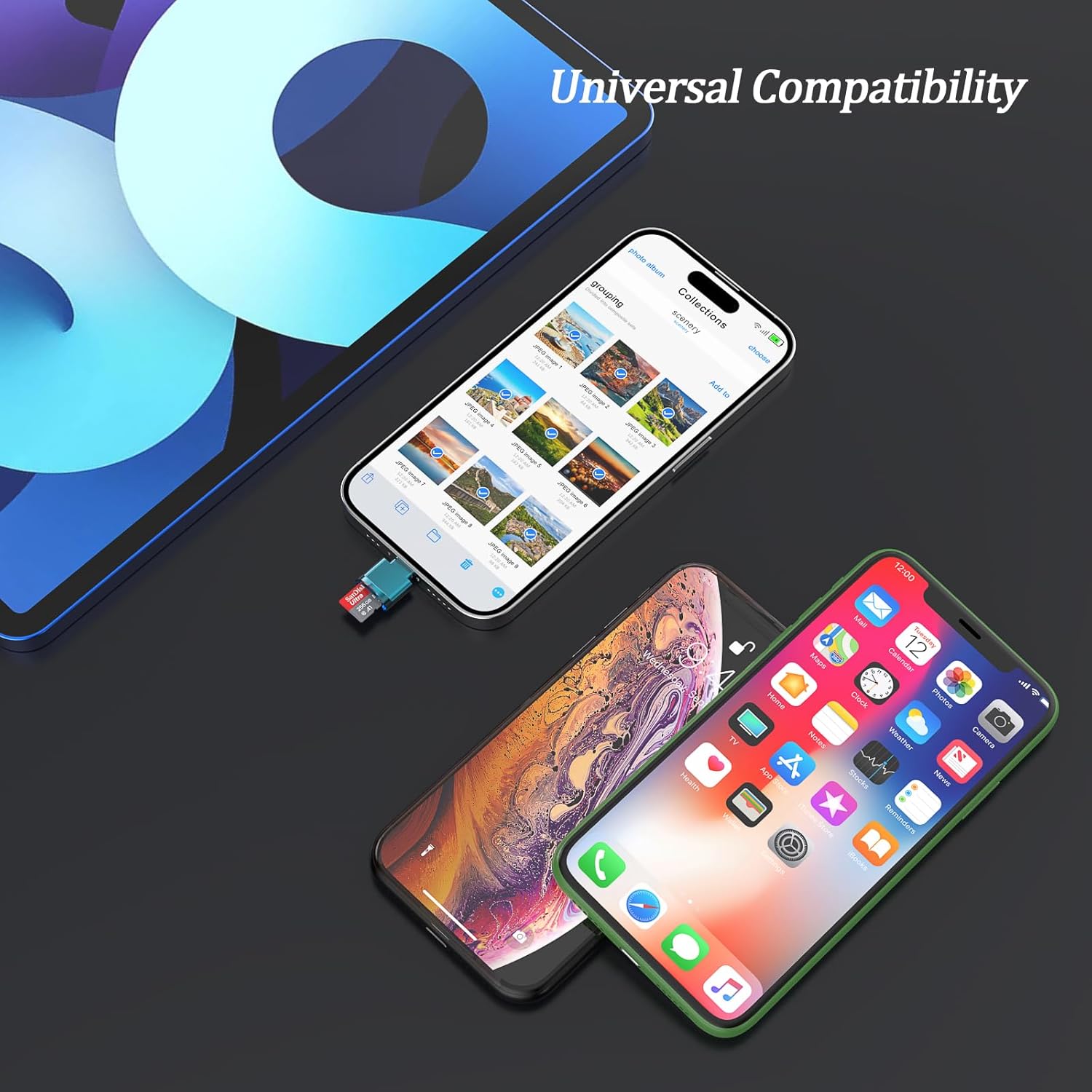 Micro SD Card Reader for iPhone (MFi Certified) – Lightning to TF Adapter for iPad, Supports iOS 13+, exFAT/FAT32 Memory Expansion