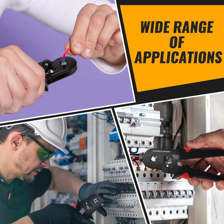 Ferrule Crimping Tool Kit with 1800PCS Wire Ferrules, Self-Adjusting Ratchet Crimper, 4-Corner Crimping Pliers for AWG 20-8 Electrical, Automotive & DIY Wiring