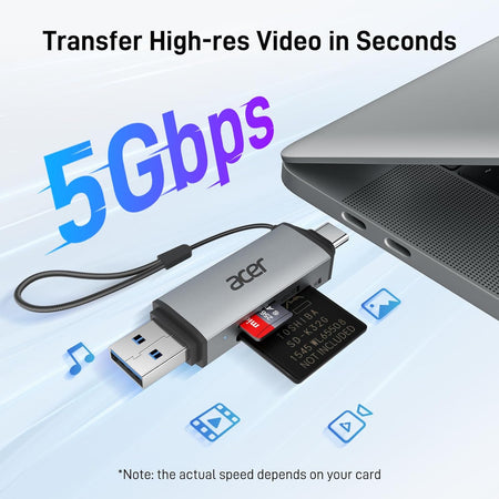 Acer USB-C/USB-A SD Card Reader Dual Slot 5Gbps
