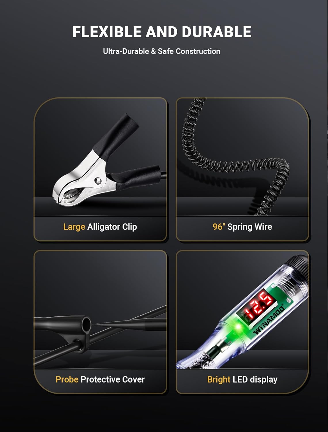 3-48V Automotive LED Voltage Tester with Polarity Indicator