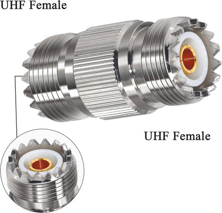 SO239 Female-to-Female UHF Coax Adapter (1-Pack)