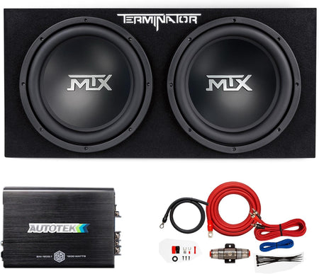 MTX TNE212DV2 Dual 12in Sealed Enclosure 400W (With Amplifier)