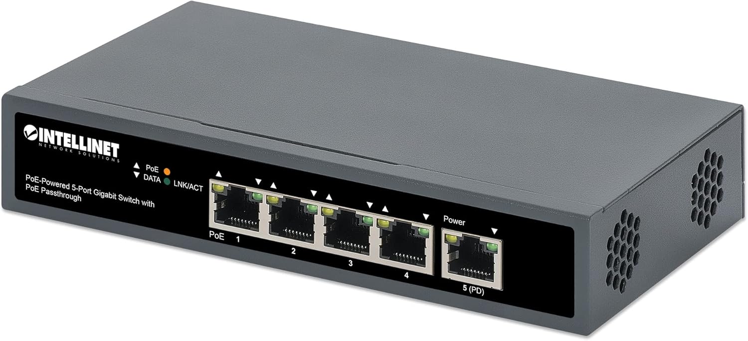 Intellinet 68W PoE-Powered 5-Port Gigabit Switch