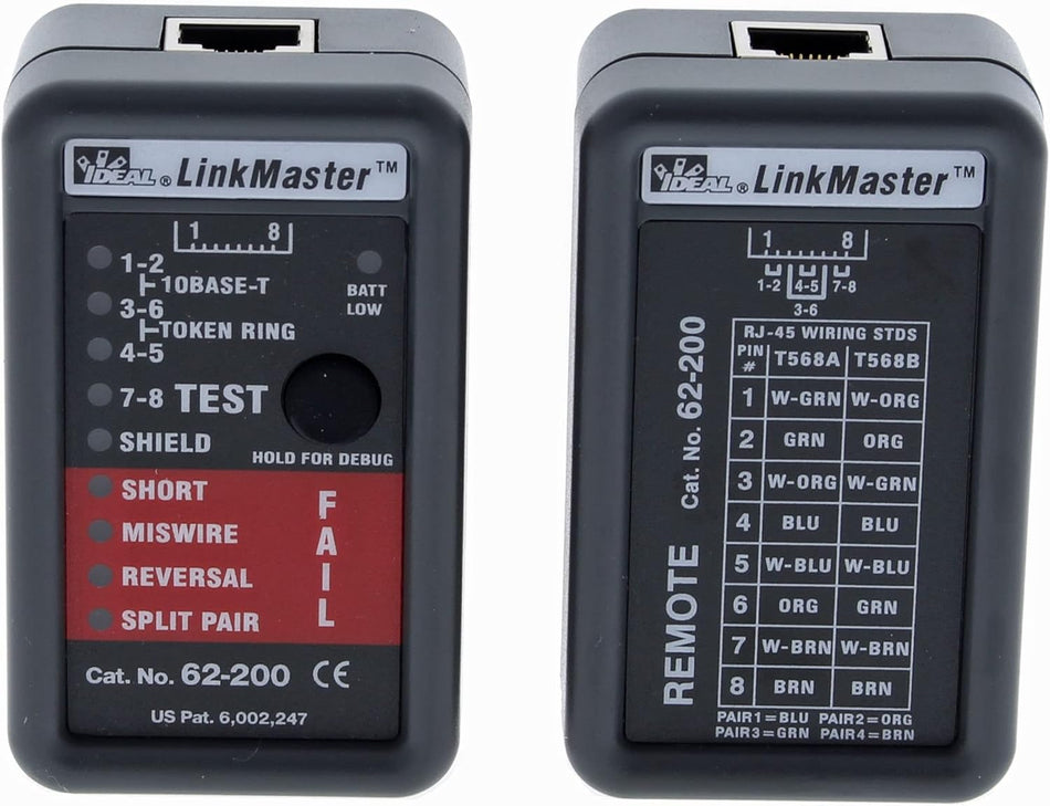 IDEAL LinkMaster RJ45 Cat5e/6 Wiremap Tester