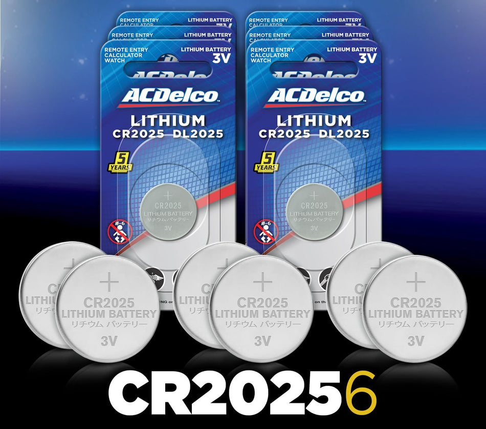 ACDelco CR2025 3V Lithium Coin Cell Batteries, 6-Pack