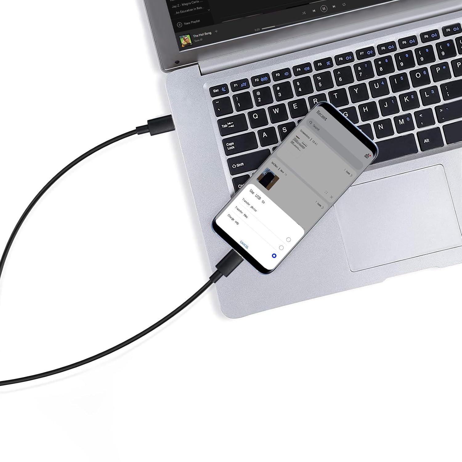 USB-C to Micro USB Cable, 3ft Black Data Transfer & Charging Cord