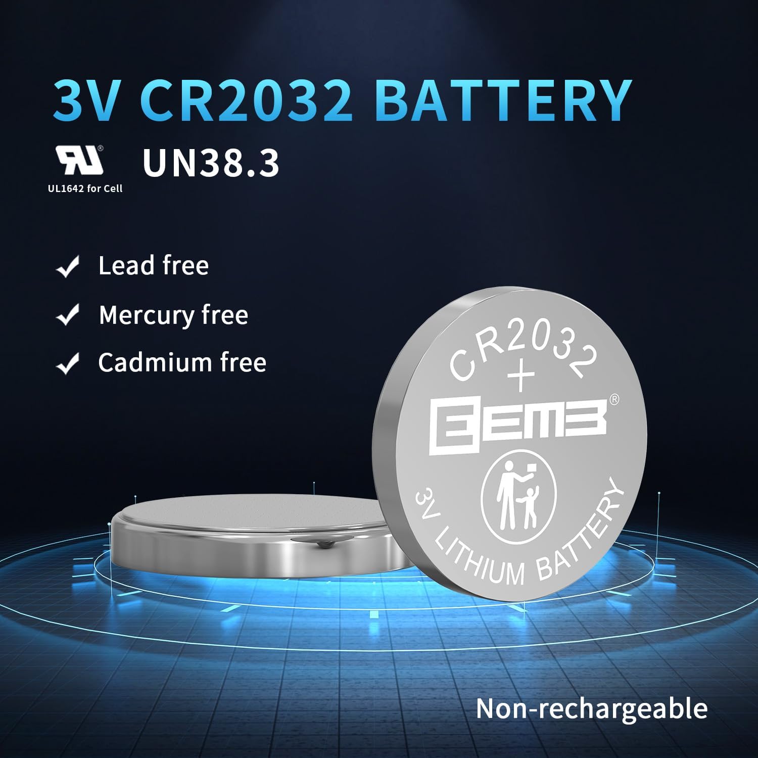 Ultralast UL2032 CR2032 3V Lithium Coin Cell Battery