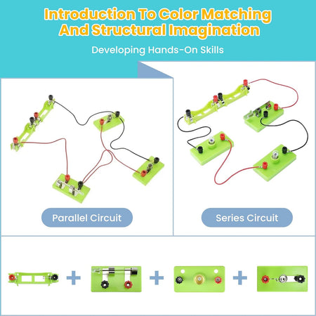 32-Piece Learning Circuit Kit – Basic Electrical Experiment Box for Series & Parallel Circuits
