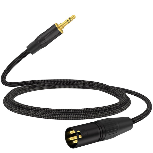 HOSONGIN XLR Male to 3.5mm TRS Male Cable – 6 ft (2 Pack)