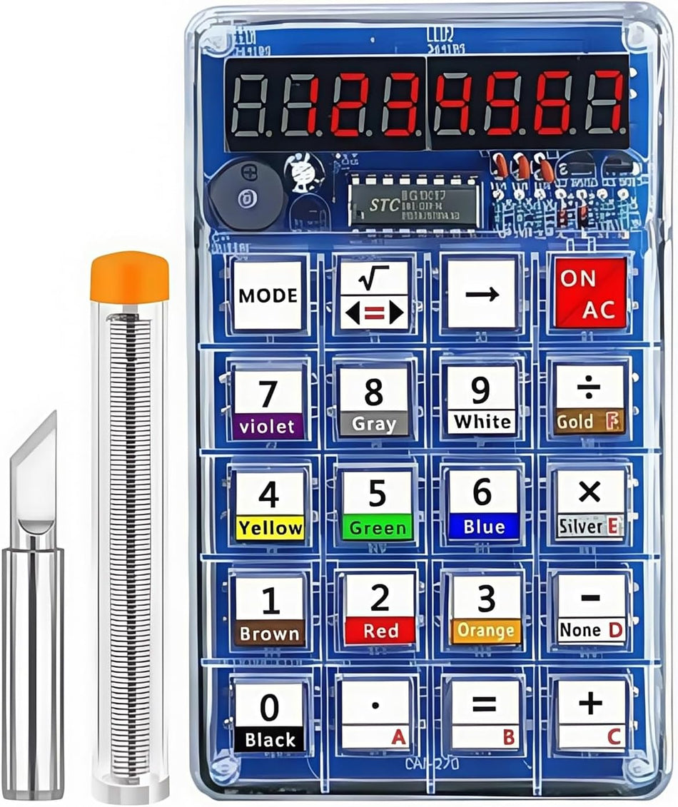 Soldering Practice Kit DIY 7-Digit LED Display Electronics Calculator