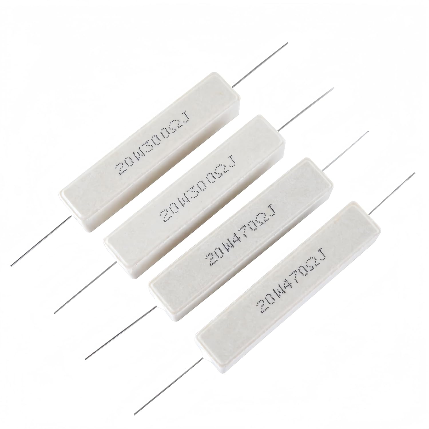 PANMILED 20W Cement Resistor, ±5% Ceramic Wirewound Power Resistor (15Ω–750Ω) High Watt Fixed Resistor