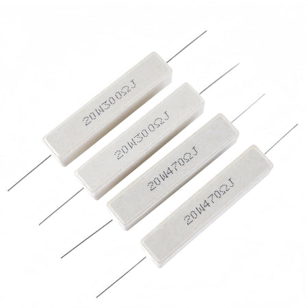 PANMILED 20W Cement Resistor, ±5% Ceramic Wirewound Power Resistor (15Ω–750Ω) High Watt Fixed Resistor