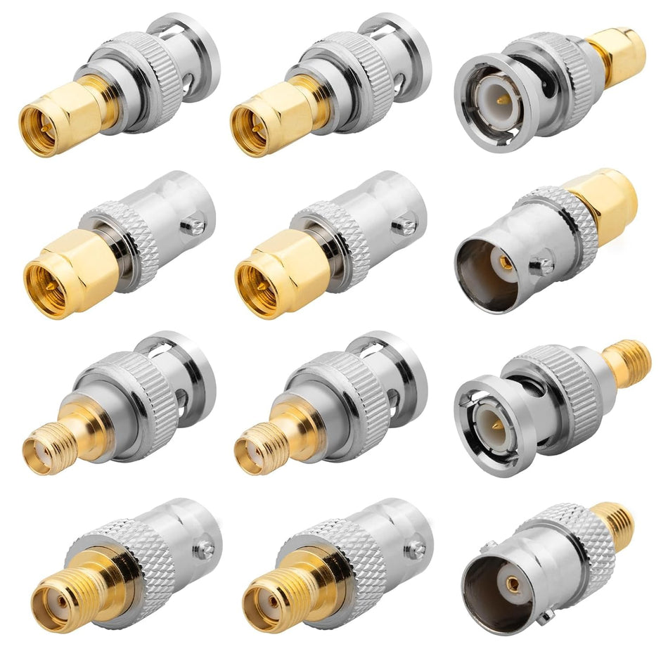 ALL SMA to BNC Adapter's 50 Ohm Gold Plated Brass