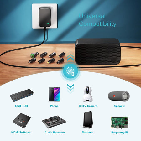 ZOZO Universal AC/DC Adapter 3V-12V 12Watt