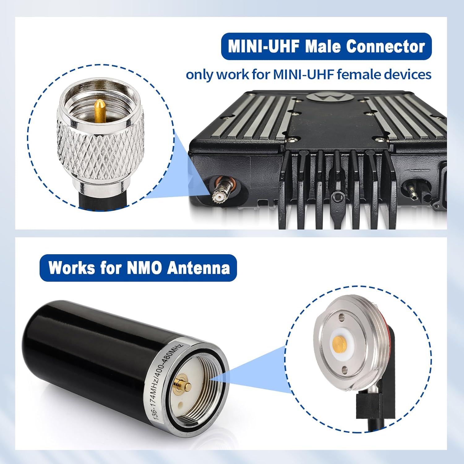 NMO to Mini-UHF Cable – 16.4ft RG58 Extension