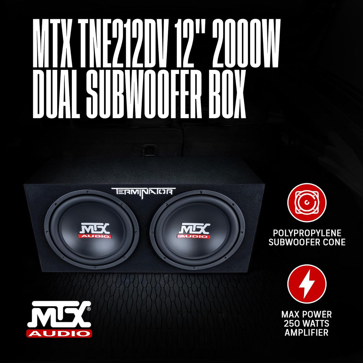 MTX TNE212DV Dual 12in Sealed Enclosure 2,000W