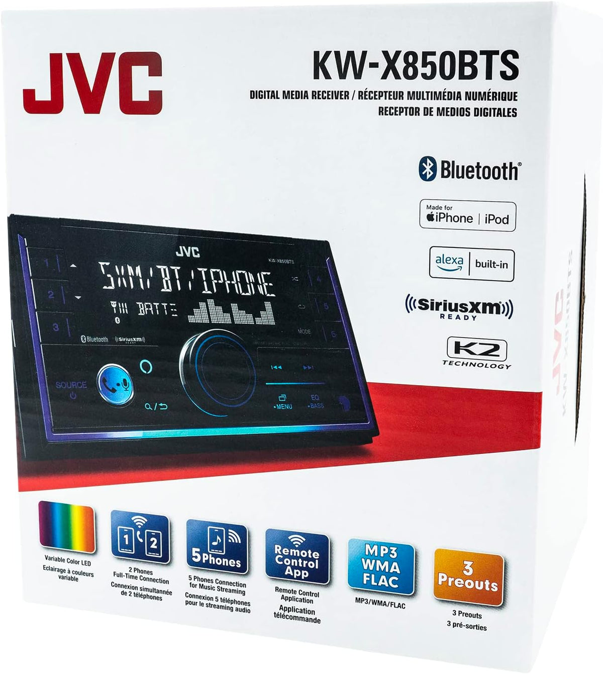 JVC KW-X850BTS 2-DIN Digital Media Receiver