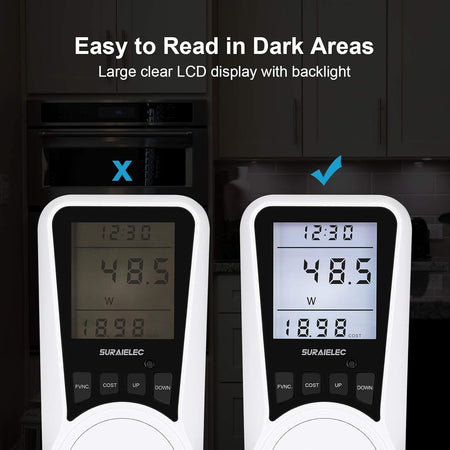 Plug-in Watt Meter Power Usage Monitor with Cost Calculator