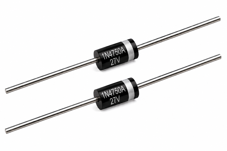 1N4750A Zener Diode – 27V 1W ±5% DO-41 (2-Pack)