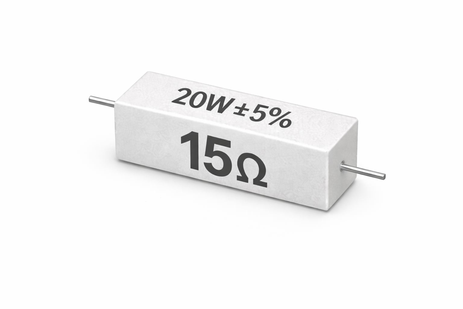 PANMILED 20W Cement Resistor, ±5% Ceramic Wirewound Power Resistor (15Ω–750Ω) High Watt Fixed Resistor