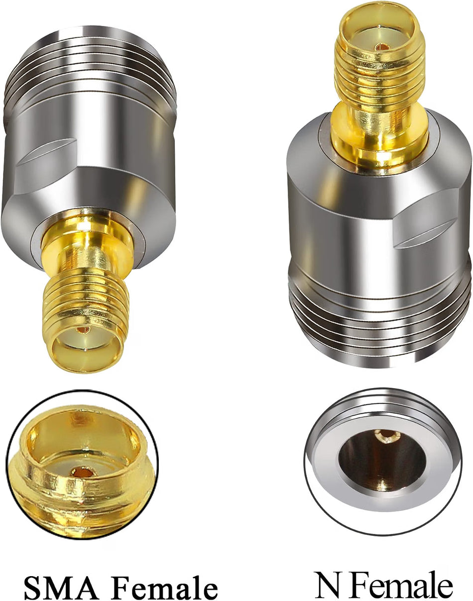N-Female to SMA-Female RF Coaxial Adapter