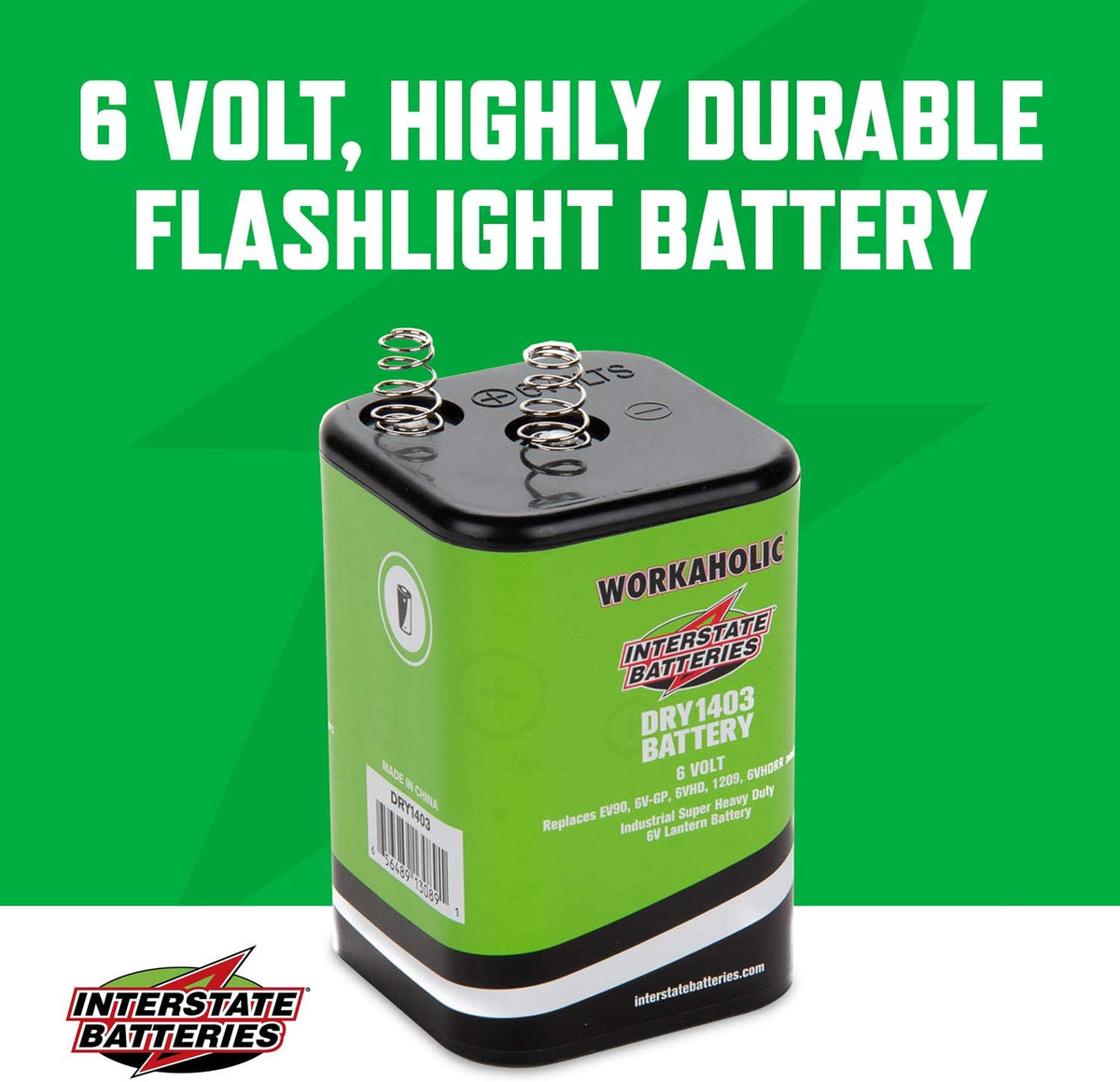Interstate Spring Top Heavy Duty Lantern Battery, 6V