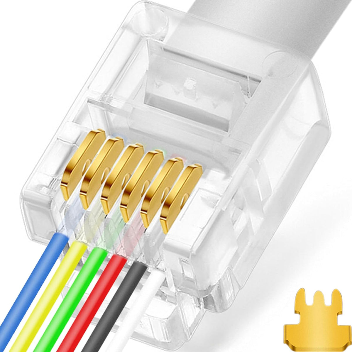 RJ11/RJ12 Telephone Plugs Modular Connector 6-Pin – TekShack