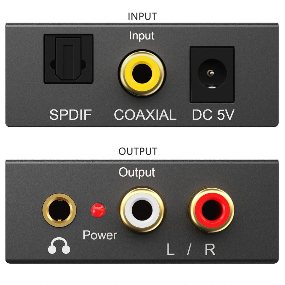192KHz Digital to Analog Audio Converter DAC – Optical/Coax to RCA & 3.5mm