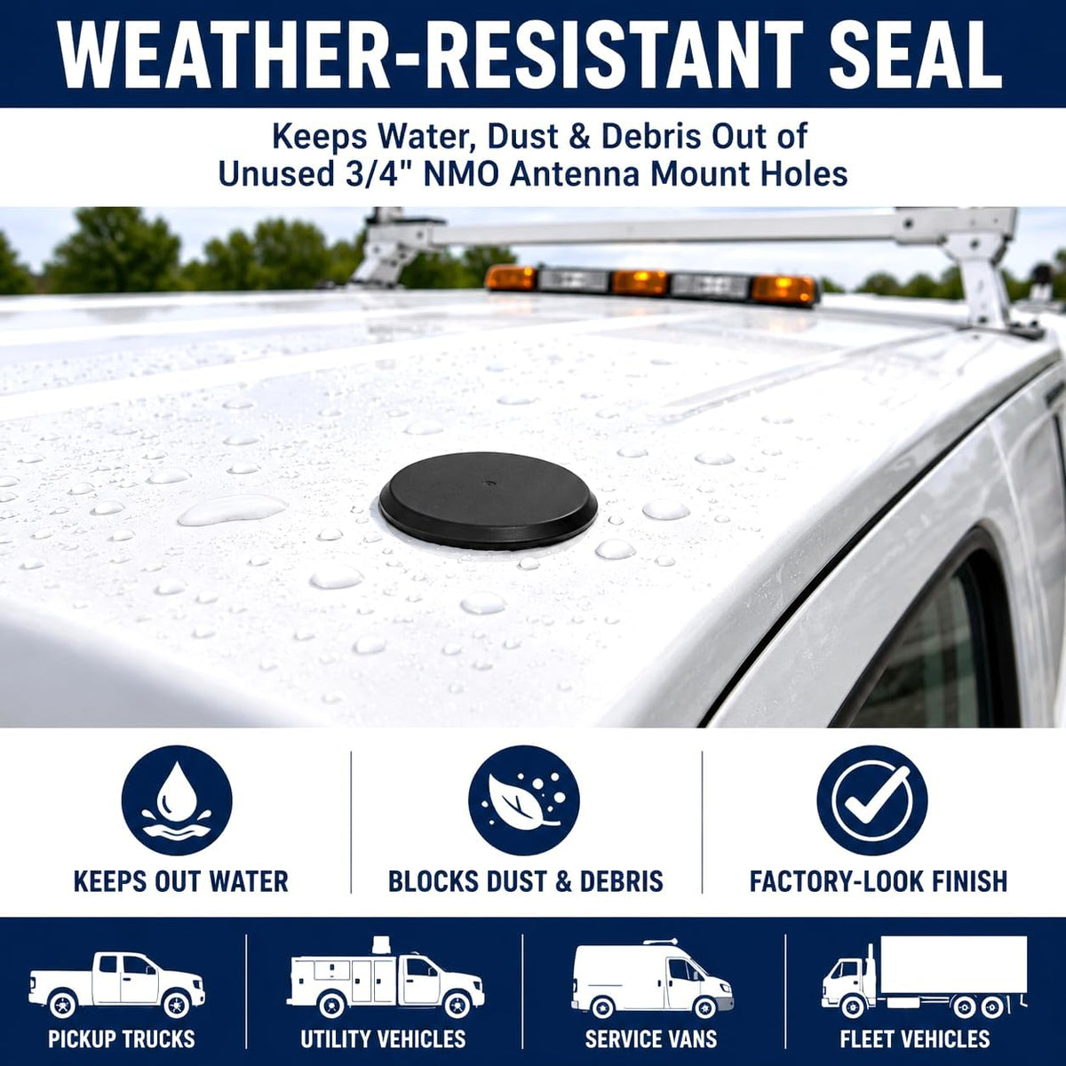 3/4" NMO Antenna Hole Plug – LDPE Snap-In Cover