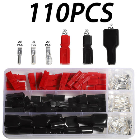 15/30/45A Battery Connector & Crimp Tool Kit – AWG10-20, Red/Black Quick Disconnect Set**