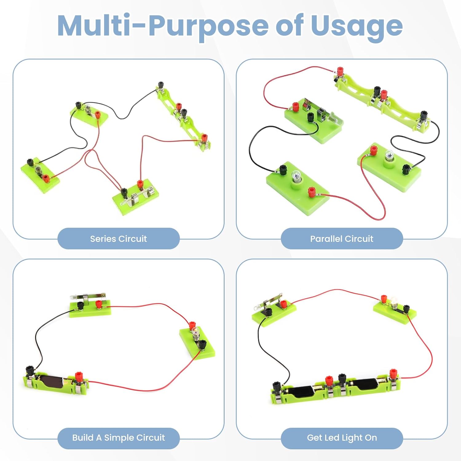 32-Piece Learning Circuit Kit – Basic Electrical Experiment Box for Series & Parallel Circuits