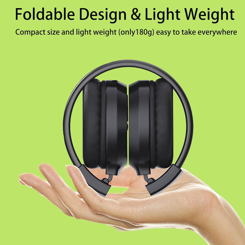 Rechargeable FM Radio Headphones with Soft Ear Muffs & Built-In Receiver
