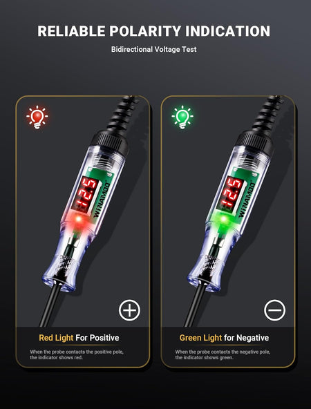 3-48V Automotive LED Voltage Tester with Polarity Indicator