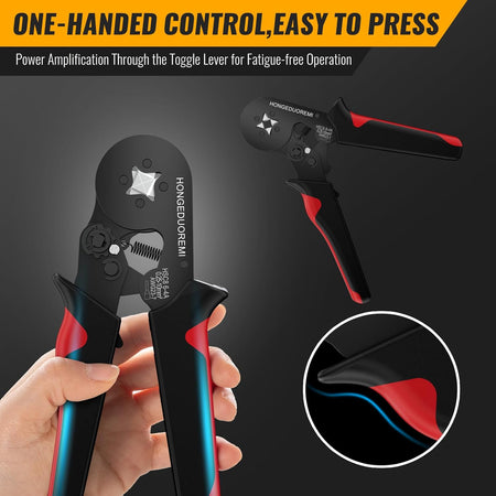 Ferrule Crimping Tool Kit with 1800PCS Wire Ferrules, Self-Adjusting Ratchet Crimper, 4-Corner Crimping Pliers for AWG 20-8 Electrical, Automotive & DIY Wiring