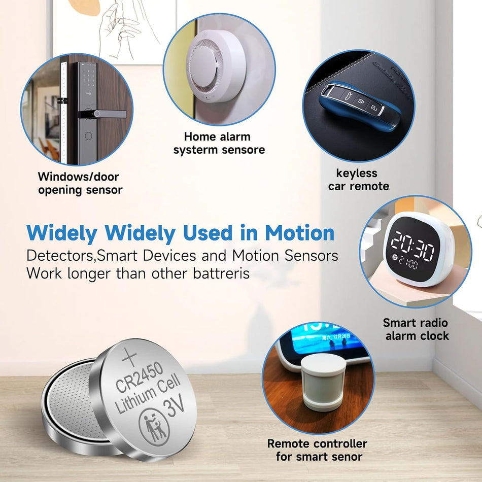 CR2450 Lithium Battery 3 Volt 600mAh Coin Button Cell