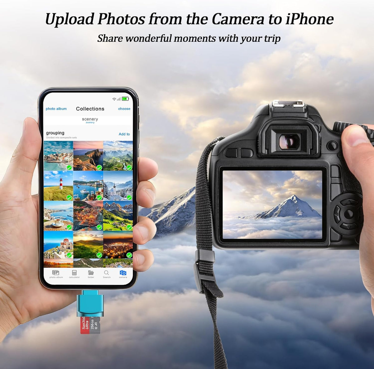 Micro SD Card Reader for iPhone (MFi Certified) – Lightning to TF Adapter for iPad, Supports iOS 13+, exFAT/FAT32 Memory Expansion