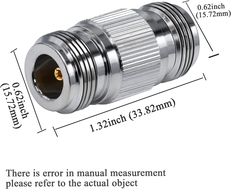 N Female to N Female Barrel Coax Connector (1 Pack)