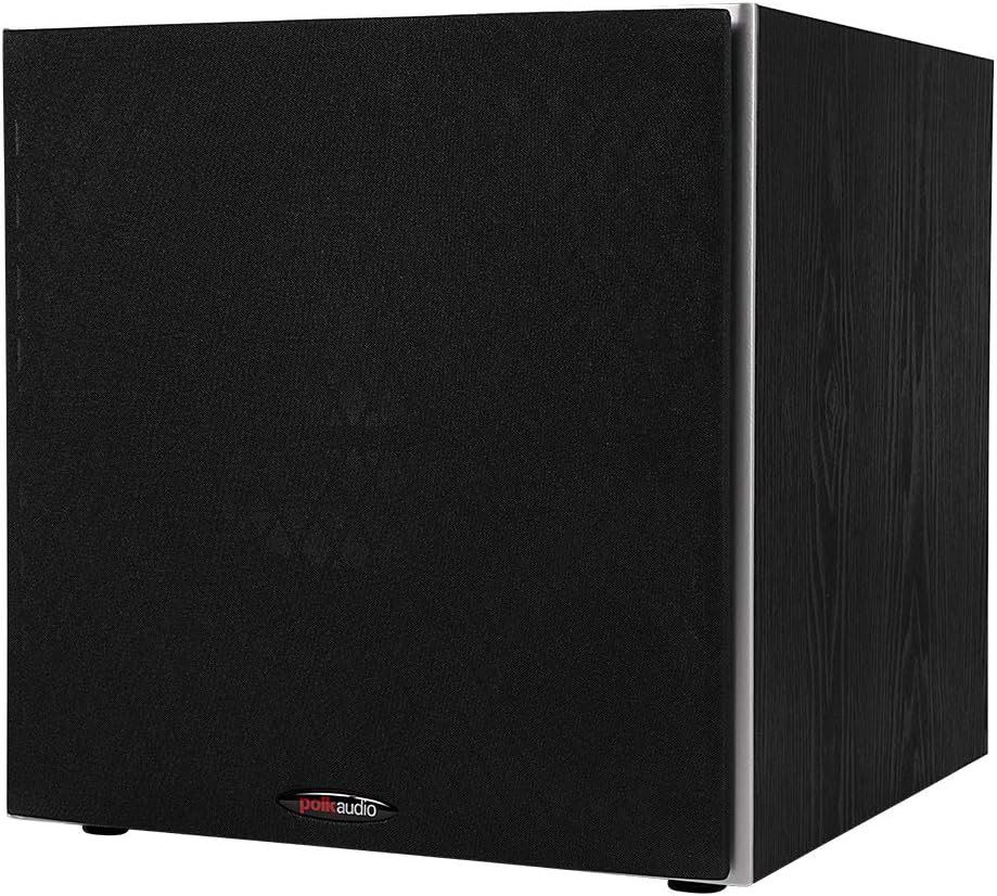 Polk Audio PSW10 10-Inch Powered Subwoofer with Power Port Technology, 100W Max Power, Deep Bass Compact Home Theater Speaker, Black