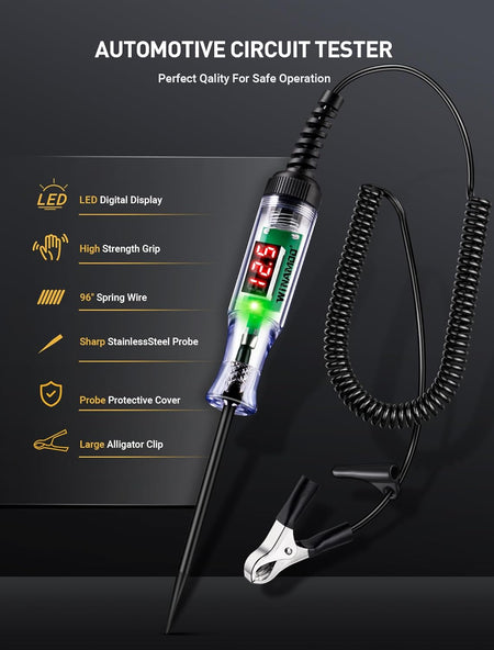 3-48V Automotive LED Voltage Tester with Polarity Indicator