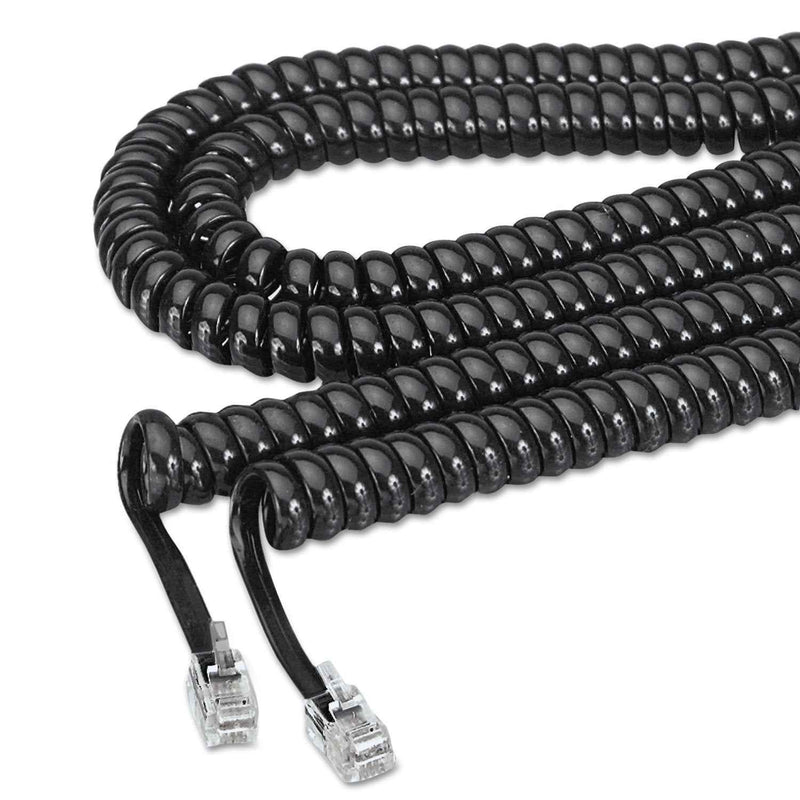 50ft Phone Modular Telephone LINE Coil HANDSET Cord Black