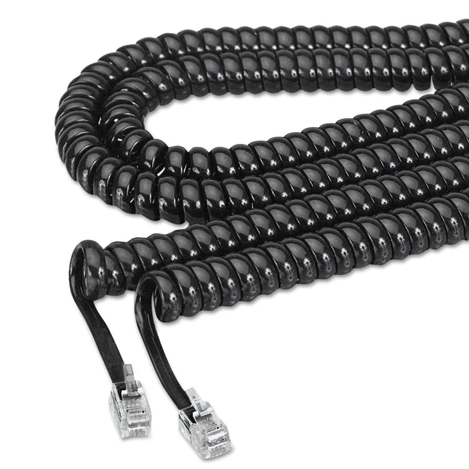 50ft Phone Modular Telephone LINE Coil HANDSET Cord Black