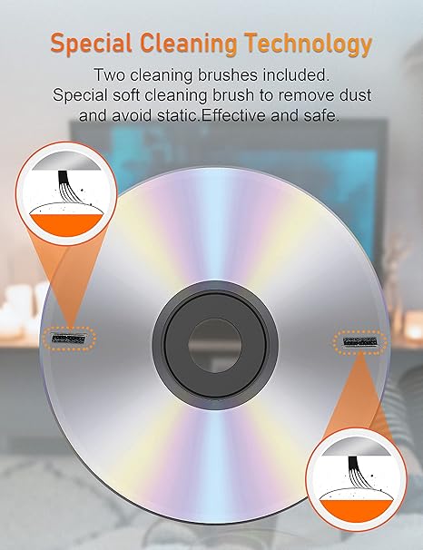 Arsvita CD Laser Lens Cleaner Disc Cleaning Set for CD/VCD/DVD Player, Safe and Effective – CD/DVD/Game Disc Cleaning Kit
