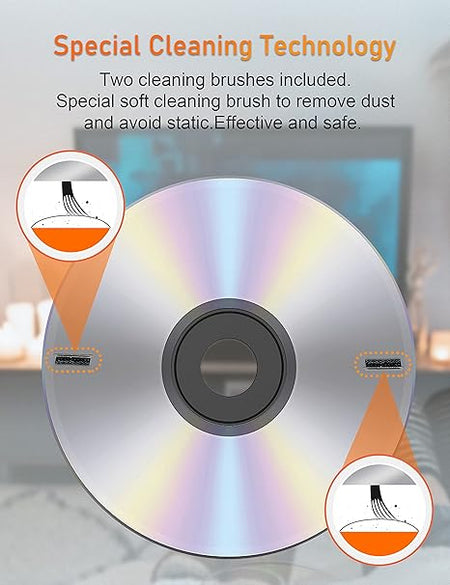 Arsvita CD Laser Lens Cleaner Disc Cleaning Set for CD/VCD/DVD Player, Safe and Effective – CD/DVD/Game Disc Cleaning Kit